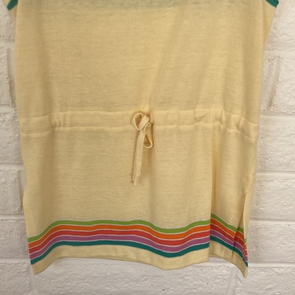 Vintage Aileen Yellow Rainbow Knit Drawstring Tank - Picture 5 of 9